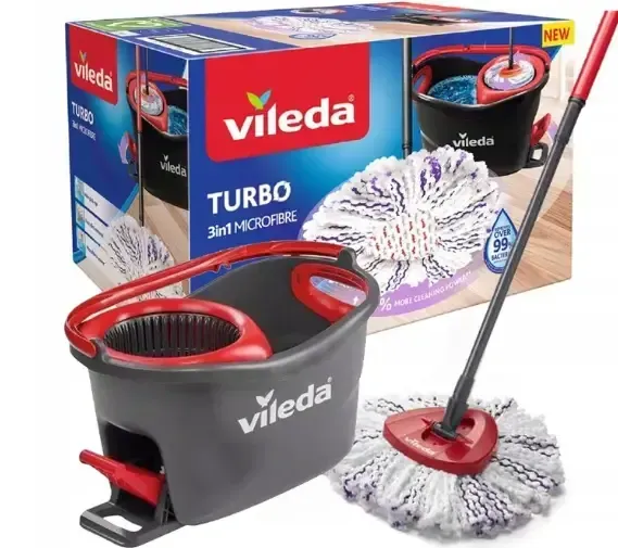 Набір для прибирання відро зі шваброю Vileda TURBO 3w1 Microfibrе 1 швабра мрії - Chysta Vdacha — клінінг Кривий Ріг